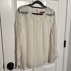 Alice + Olivia Cream White Lace Blouse Size M